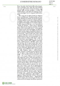 L'Osservatore Romano - Ancora troppi i casi di violenza sulle donne - 2