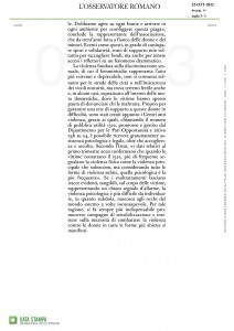 L'Osservatore Romano - Ancora troppi i casi di violenza sulle donne - 3